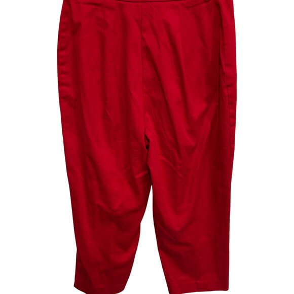 Briggs Womens Red Capri Pants Size 8 Cotton Blend Stretch Waist Flat Front - Picture 2 of 9